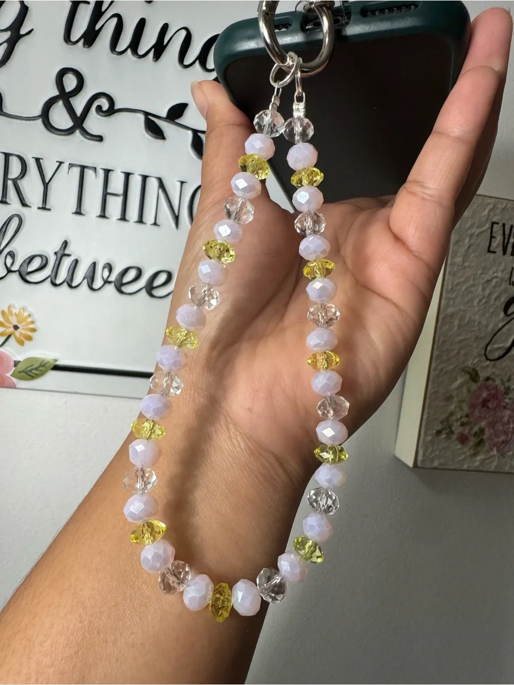 Bling Bling Crystal, Yellow, Pale Pink Phone/Key/Bag Chain #P1069